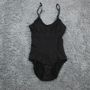 Ploppydolly Bodysuit Womens 2XL Black Shapewear Adjustable Straps Snap Crotch